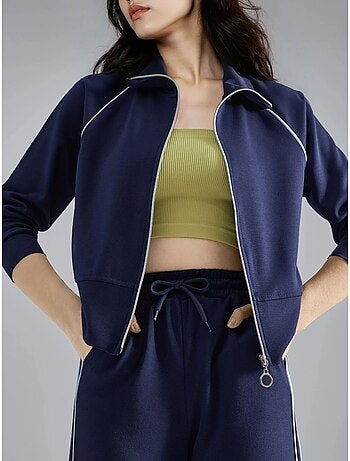 Ensemble deux pièces taille haute jambes larges avec col zippé hiccup