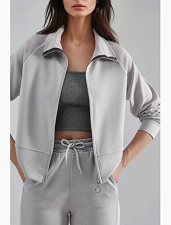 Ensemble deux pièces taille haute jambes larges avec col zippé hiccup