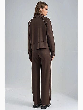 Ensemble deux pièces taille haute jambes larges avec col zippé hiccup