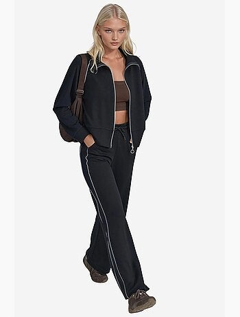 Ensemble deux pièces taille haute jambes larges avec col zippé hiccup