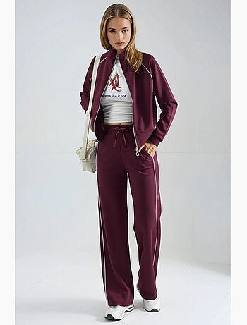 Ensemble deux pièces taille haute jambes larges avec col zippé hiccup