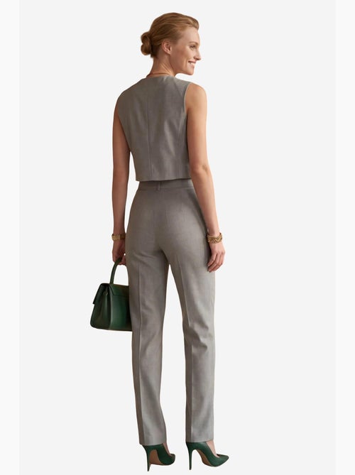 Ensemble deux pièces taille haute jambes larges avec détails de boutons my fashion - Kiabi Ensemble deux pièces taille haute jambes larges avec détails de boutons my fashion - Kiabi