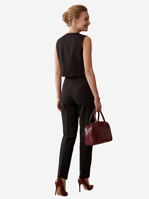 Ensemble deux pièces taille haute jambes larges avec détails de boutons my fashion - Kiabi Ensemble deux pièces taille haute jambes larges avec détails de boutons my fashion - Kiabi