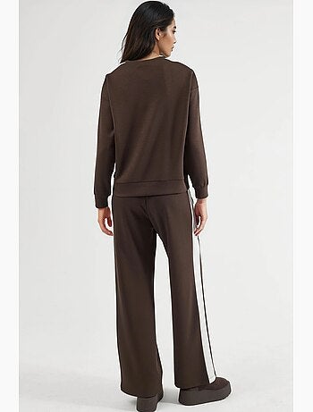 Ensemble deux pièces taille haute jambes larges col rond hiccup