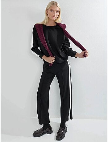 Ensemble deux pièces taille haute jambes larges col rond hiccup