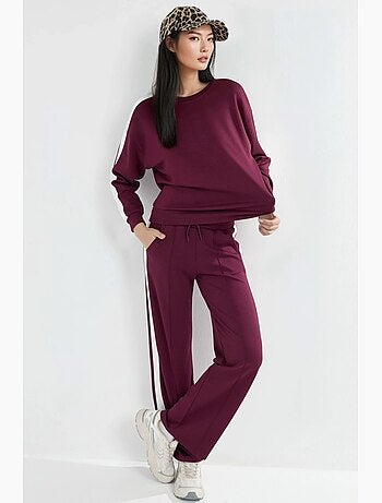 Ensemble deux pièces taille haute jambes larges col rond hiccup