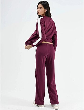 Ensemble deux pièces taille haute jambes larges col rond hiccup