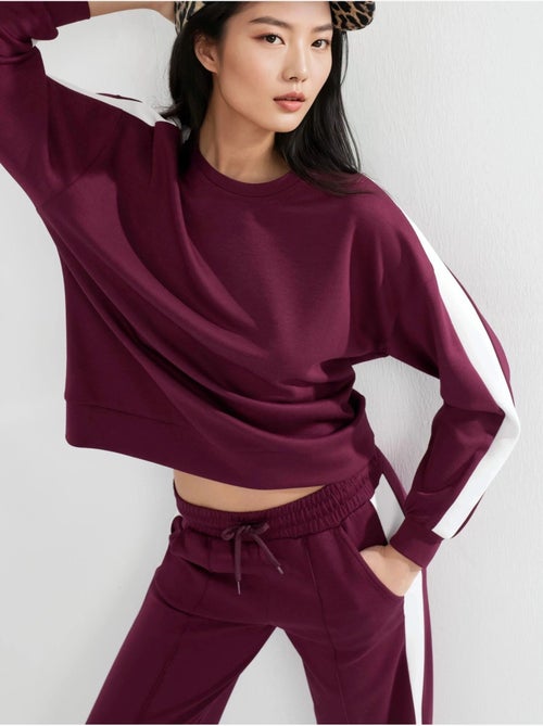 Ensemble deux pièces taille haute jambes larges col rond hiccup - Kiabi Ensemble deux pièces taille haute jambes larges col rond hiccup - Kiabi