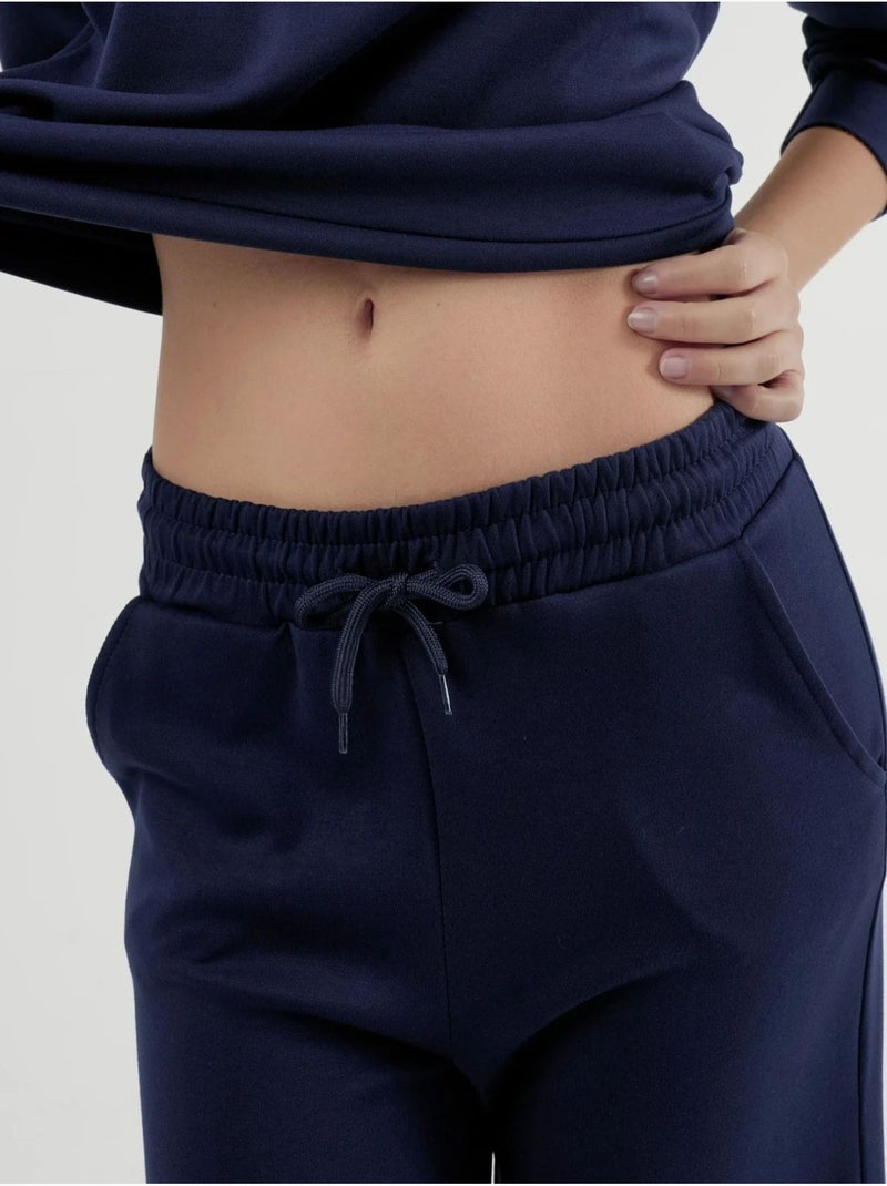 Ensemble deux pièces taille haute jambes larges hiccup Bleu marine - Kiabi