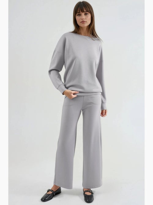 Ensemble deux pièces taille haute jambes larges hiccup - Kiabi Ensemble deux pièces taille haute jambes larges hiccup - Kiabi