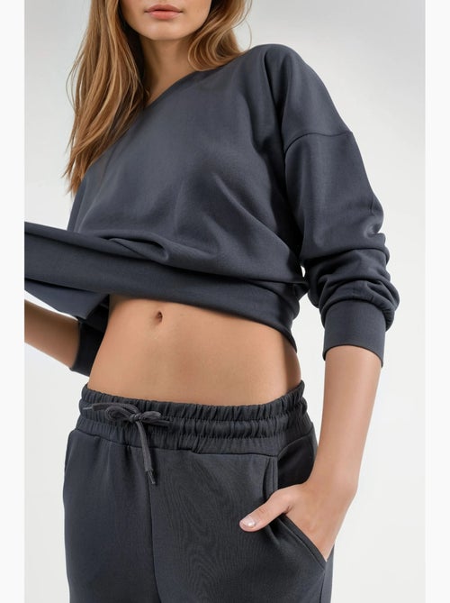 Ensemble deux pièces taille haute jambes larges hiccup - Kiabi Ensemble deux pièces taille haute jambes larges hiccup - Kiabi
