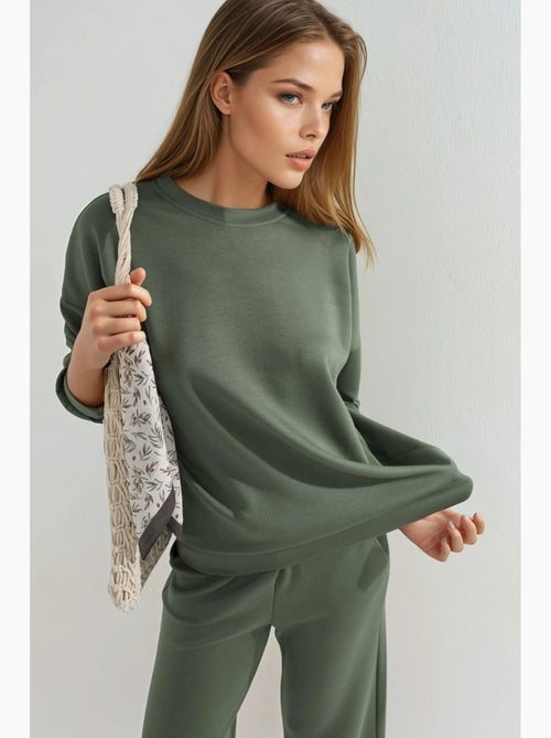 Ensemble deux pièces taille haute jambes larges hiccup - Kiabi Ensemble deux pièces taille haute jambes larges hiccup - Kiabi