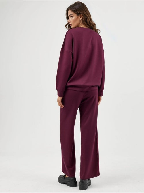 Ensemble deux pièces taille haute jambes larges hiccup - Kiabi Ensemble deux pièces taille haute jambes larges hiccup - Kiabi