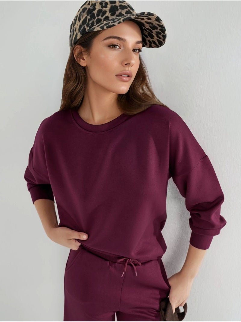 Ensemble deux pièces taille haute jambes larges hiccup Rouge bordeaux - Kiabi