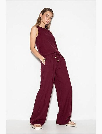 Ensemble deux pièces taille haute sans manches en lin mélangé lucci