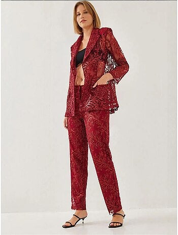 Ensemble deux pièces texturé semi-transparent à paillettes mbms lucci