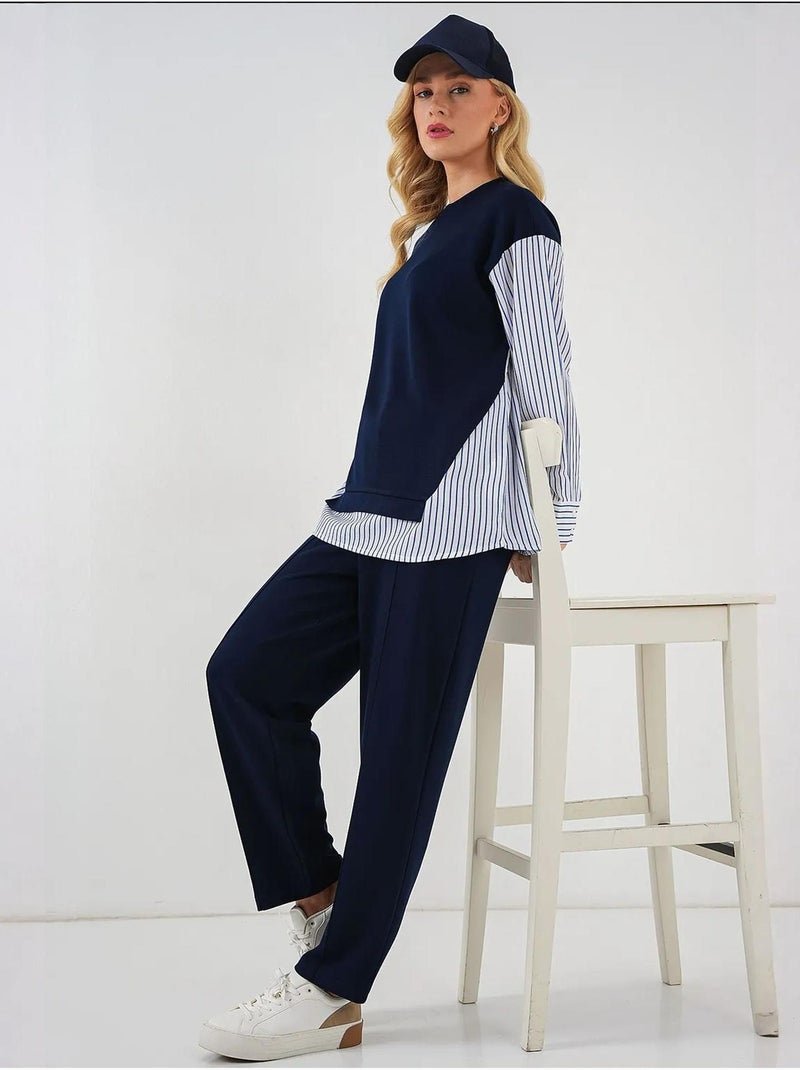 Ensemble deux pièces tissé à rayures bdart Bleu marine - Kiabi