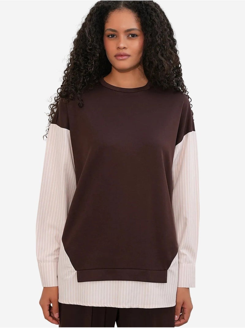 Ensemble deux pièces tissé à rayures bdart Marron foncé - Kiabi