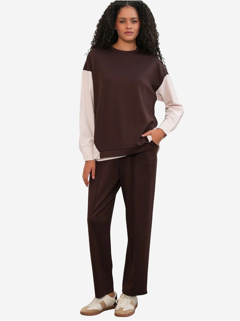 Ensemble deux pièces tissé à rayures bdart Marron foncé - Kiabi