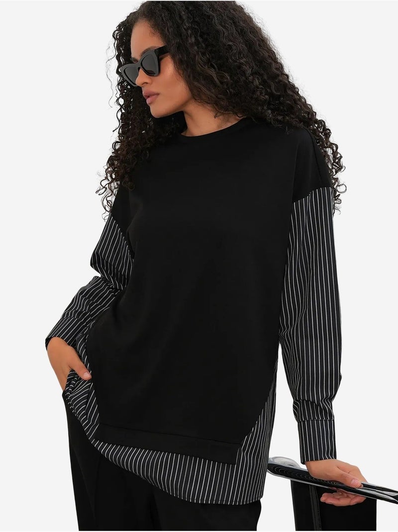 Ensemble deux pièces tissé à rayures bdart Noir - Kiabi