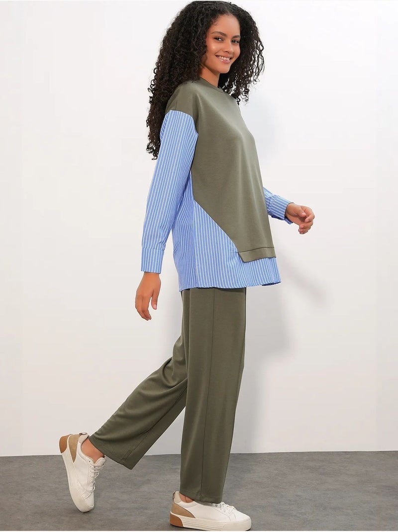 Ensemble deux pièces tissé à rayures bdart Vert kaki - Kiabi