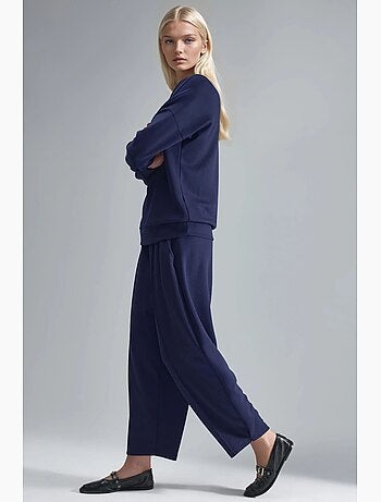 Ensemble deux pièces tricoté à col zippé et jambes larges hiccup