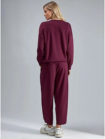 Ensemble deux pièces tricoté à col zippé et jambes larges hiccup