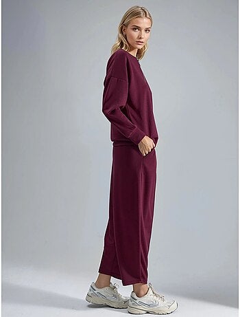 Ensemble deux pièces tricoté à col zippé et jambes larges hiccup