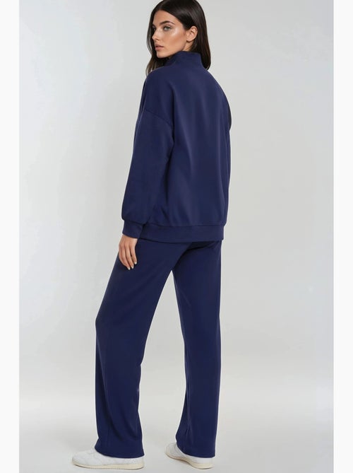 Ensemble deux pièces tricoté à jambes larges et col zippé hiccup - Kiabi Ensemble deux pièces tricoté à jambes larges et col zippé hiccup - Kiabi