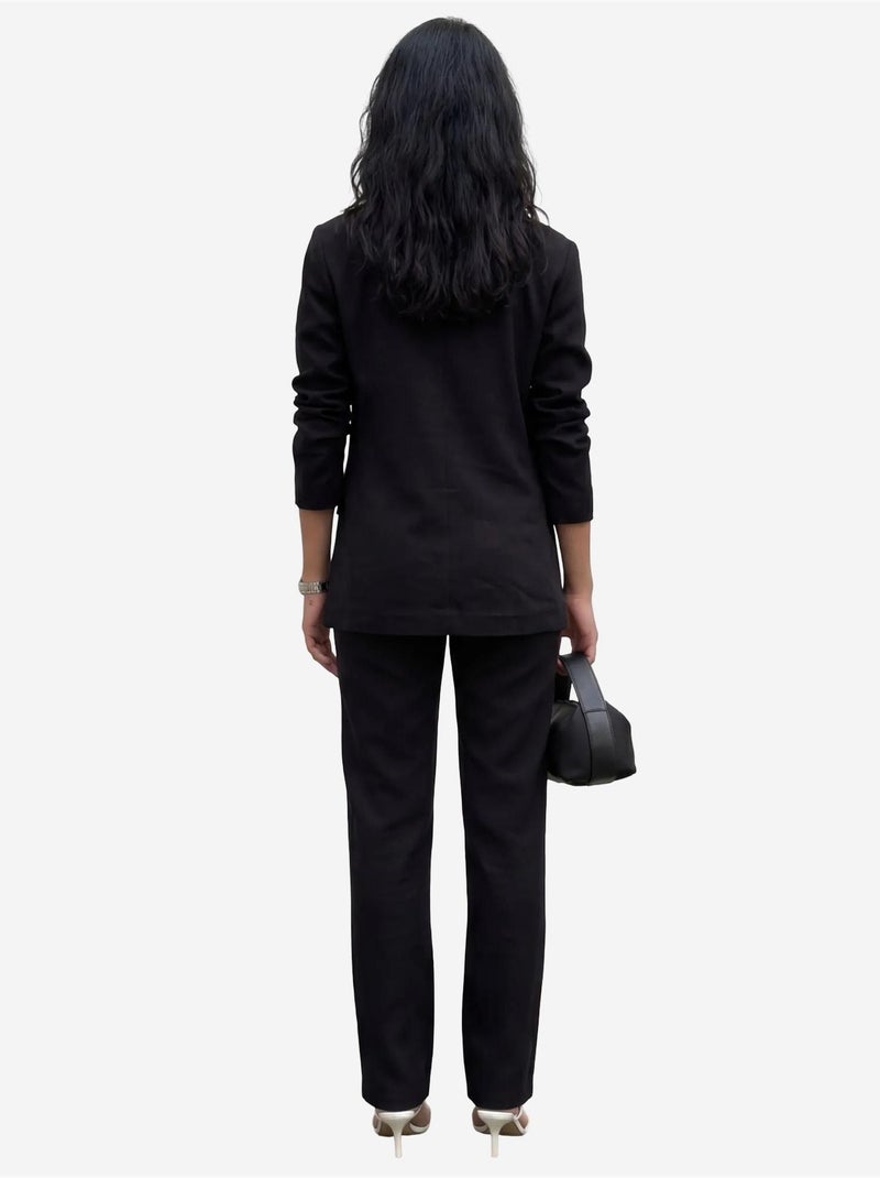 Ensemble deux pièces veste à col boutonné my fashion Noir - Kiabi