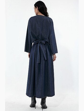 Ensemble deux pièces veste en denim et robe longue hiccup