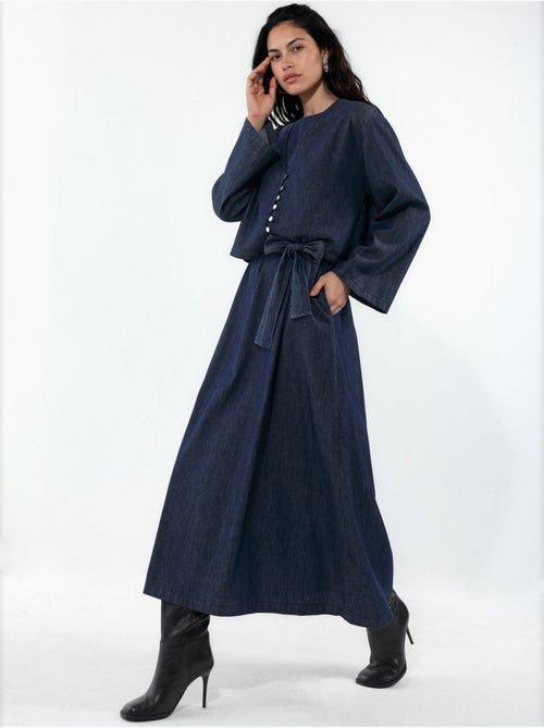 Ensemble deux pièces veste en denim et robe longue hiccup - Kiabi Ensemble deux pièces veste en denim et robe longue hiccup - Kiabi