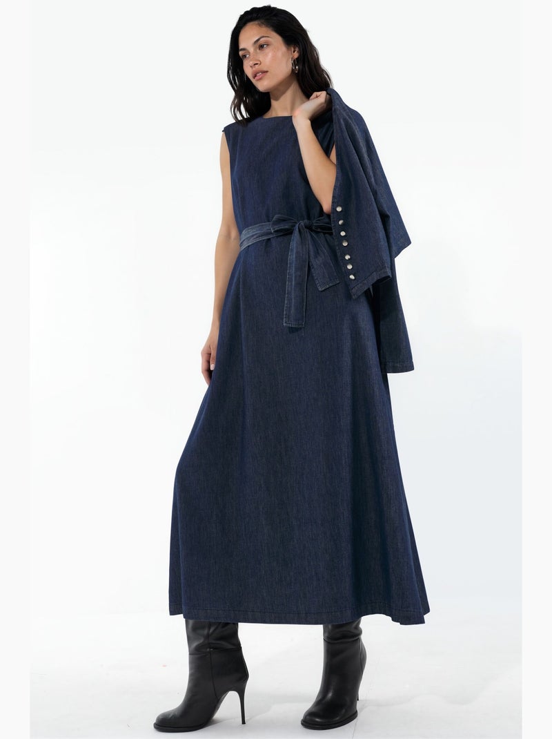 Ensemble deux pièces veste en denim et robe longue hiccup Bleu outremer - Kiabi