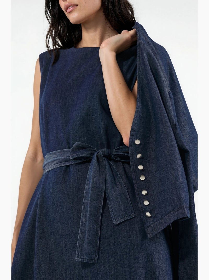 Ensemble deux pièces veste en denim et robe longue hiccup Bleu outremer - Kiabi