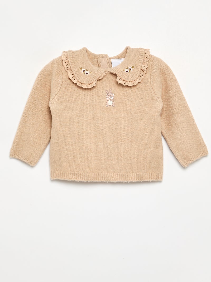 Ensemble 'Disney' 2 pièces en maille tricotée - Pull + legging Beige - Kiabi