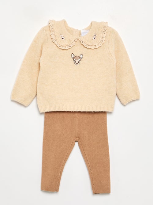 Ensemble 'Disney' 2 pièces en maille tricotée - Pull + legging - Kiabi