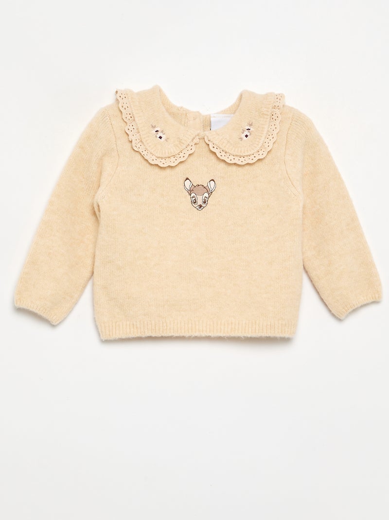 Ensemble 'Disney' 2 pièces en maille tricotée - Pull + legging Beige - Kiabi