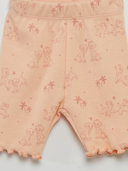 Ensemble 'Disney' body côtelé + Legging court - Kiabi