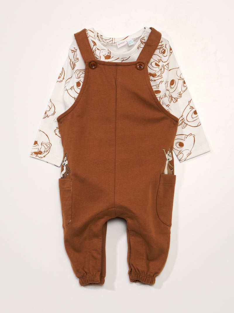 Ensemble 'Disney' salopette + t-shirt - 2 pièces marron - Kiabi