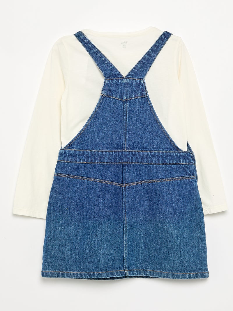 Ensemble 'Disney' Stitch' 2 pièces - robe salopette + T-shirt à manches longues Bleu - Kiabi