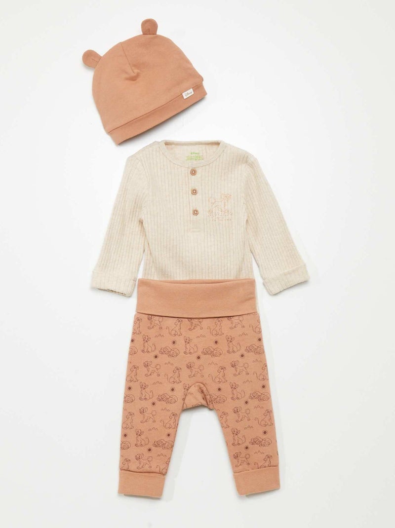 Ensemble 'Disney' sweat + pantalon + bonnet - 3 pièces Beige - Kiabi