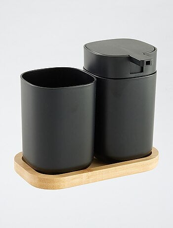 Ensemble distributeur de savon + gobelet à brosse à dent