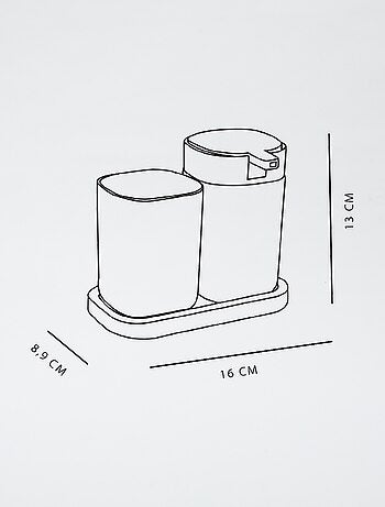 Ensemble distributeur de savon + gobelet à brosse à dent
