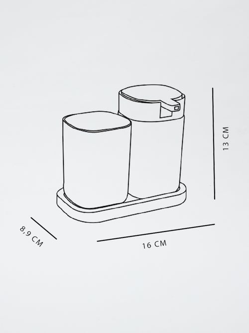 Ensemble distributeur de savon + gobelet à brosse à dent - Kiabi