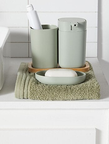 Ensemble distributeur de savon + gobelet à brosse à dent