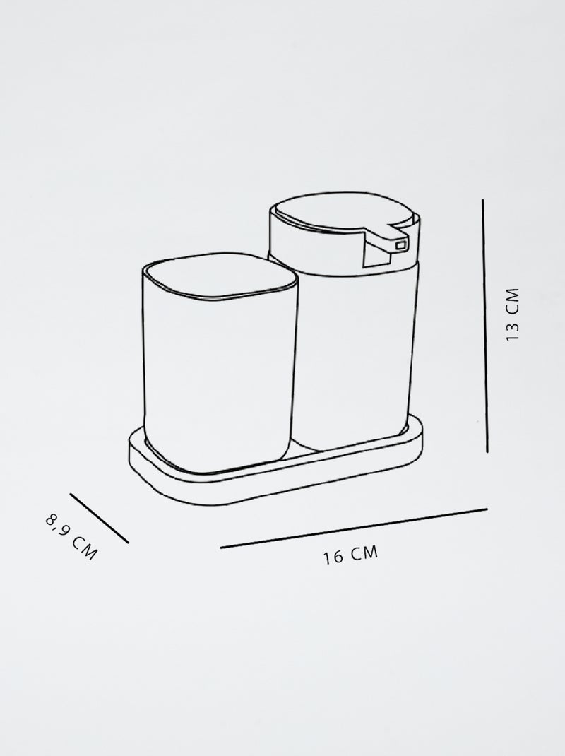 Ensemble distributeur de savon + gobelet à brosse à dent Vert - Kiabi