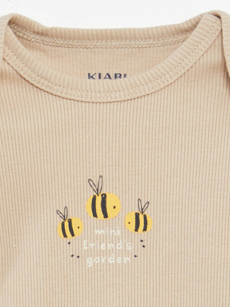 Ensemble dors-bien + body + bavoir - 3 pièces Beige - Kiabi