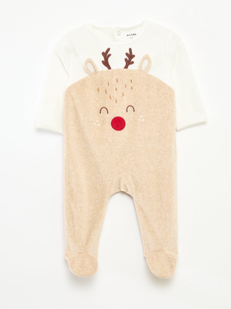 Ensemble dors bien + bonnet Noël Beige - Kiabi