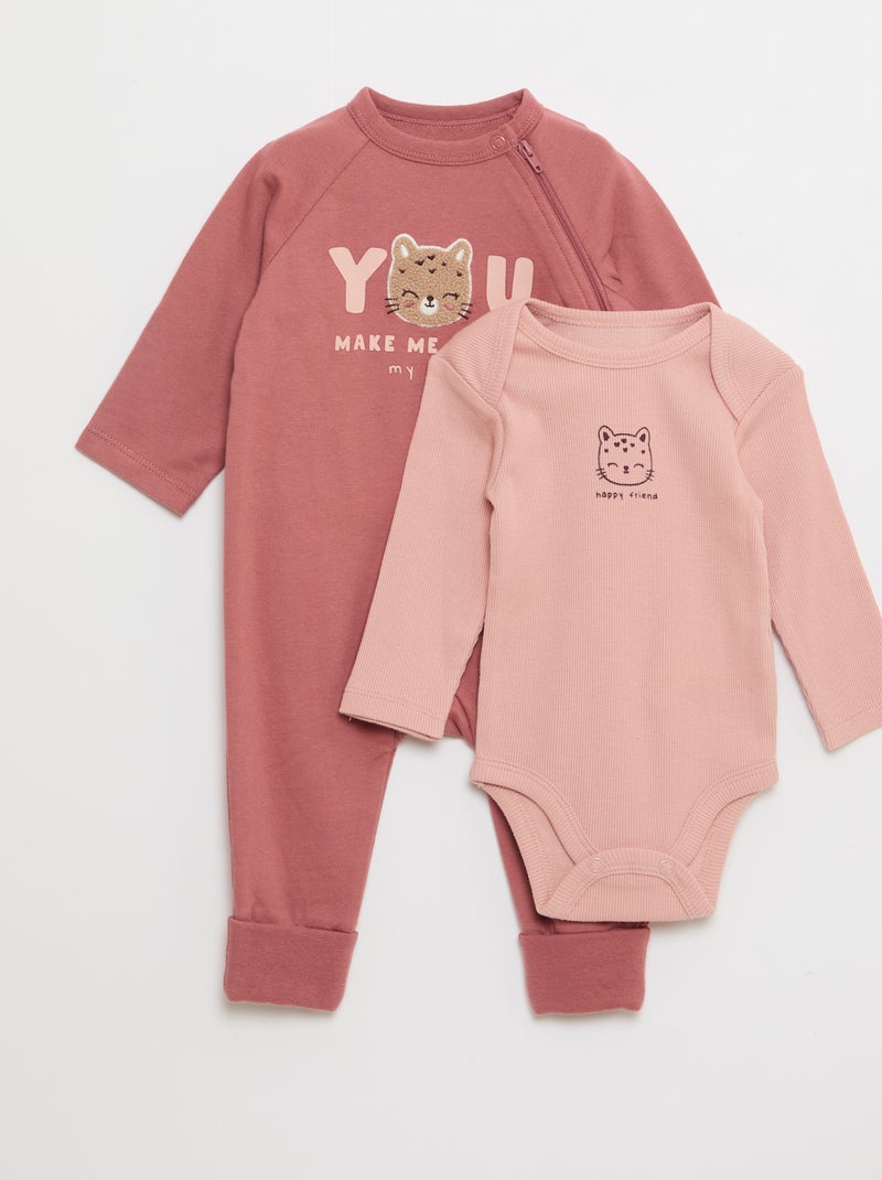 Ensemble dors-bien en molleton chaud & bodie Rose - Kiabi