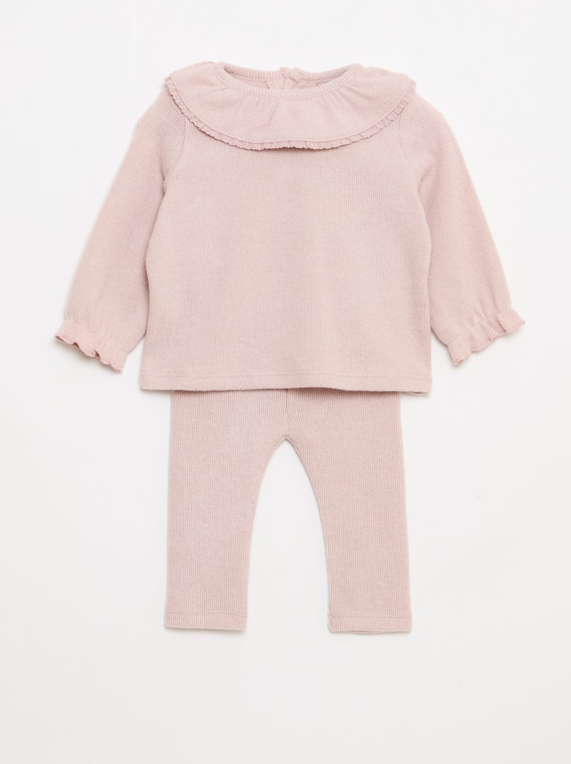 Ensemble doudou t-shirt legging pièces Violet Bébé fille